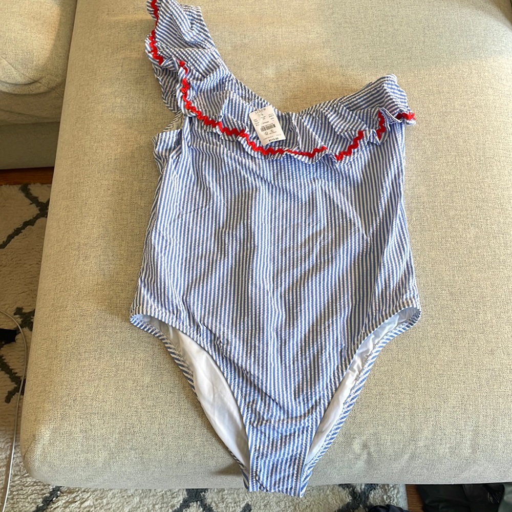 J Crew one shoulder bathing suit. Never worn with tags
